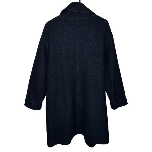 Eileen Fisher Wool Boiled Long Coat Large - Picture 4 of 8